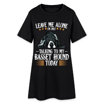 Laisse-moi tranquille : le basset hound aujourd’hui - Robe T-shirt Femme - noir - Devant