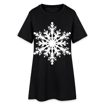 Flocon de neige cristaux symbole Noël d’hiver - Robe T-shirt Femme - noir - Devant