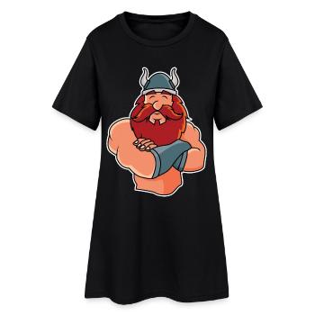 Funny Viking in Pose - Women’s T-Shirt Dress - black - Front
