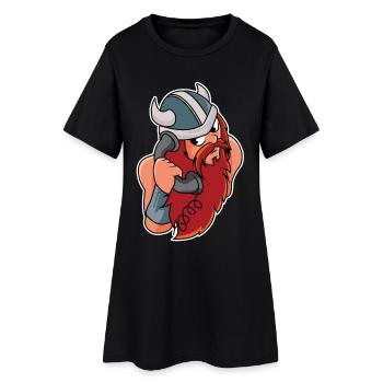 Vikings on the phone - design - Women’s T-Shirt Dress - black - Front