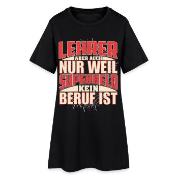 Lehrer Superheld - Frauen T-Shirt-Kleid - Schwarz - Vorne