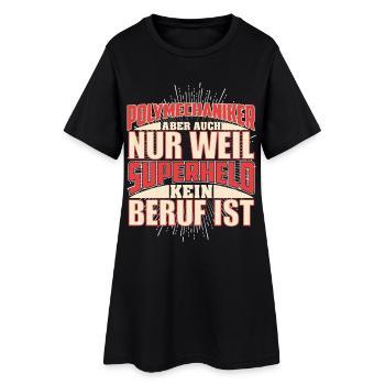 Polymechaniker Superheld - Frauen T-Shirt-Kleid - Schwarz - Vorne