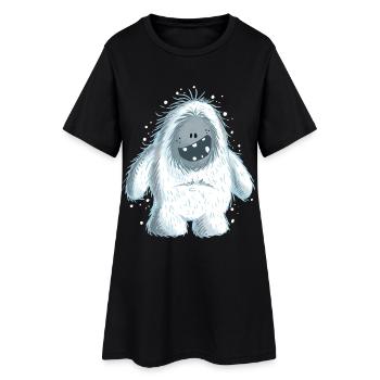 Süßer Yeti - Yetis - Winter - Schnee - Geschenk - Frauen T-Shirt-Kleid - Schwarz - Vorne