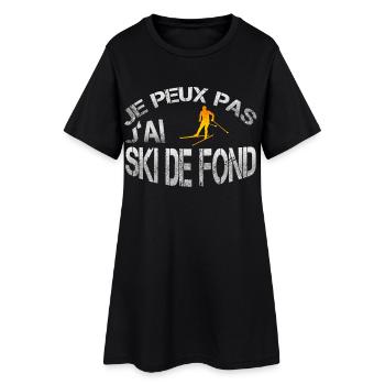 Ski de fond - Robe T-shirt Femme - noir - Devant