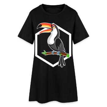 toucan - Robe T-shirt Femme - noir - Devant