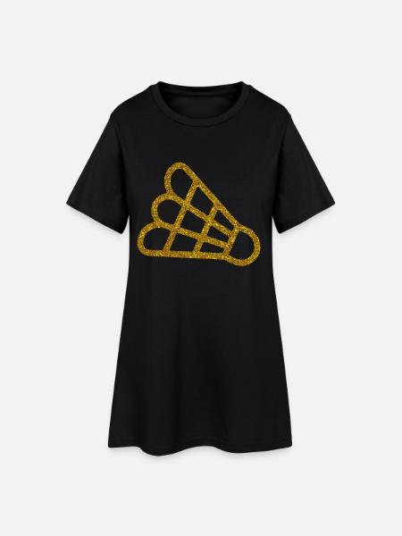Gold Badminton - Frauen T-Shirt-Kleid - Schwarz