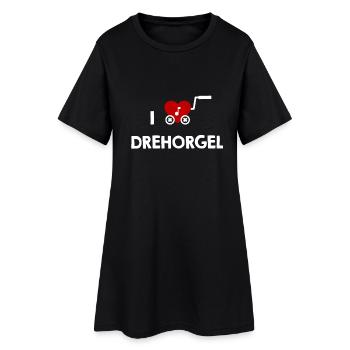 Drehorgel Herz für Drehorgelspieler  - Frauen T-Shirt-Kleid - Schwarz - Vorne