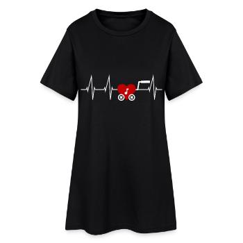 Barrel Organ Heartbeat Hurdy-Gurdy Box - Women’s T-Shirt Dress - black - Front