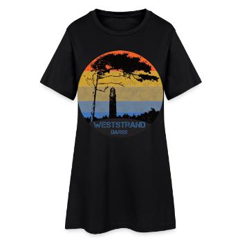 Ostsee, Darss, Weststrand - Frauen T-Shirt-Kleid - Schwarz - Vorne