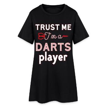 Darts Dart - Frauen T-Shirt-Kleid - Schwarz - Vorne