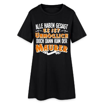 Maurer - Frauen T-Shirt-Kleid - Schwarz - Vorne