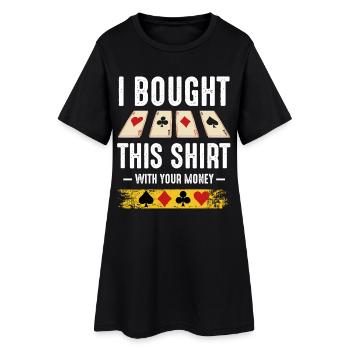 Money Dispensing Shirt with Poker Cards - Women’s T-Shirt Dress - black - Front