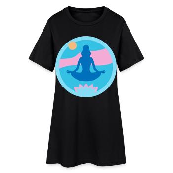 Yoga - Robe T-shirt Femme - noir - Devant