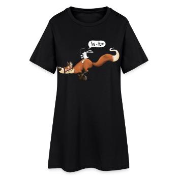 Süßer Fuchs - Füchse - Hase - Hasi - Geschenk - Frauen T-Shirt-Kleid - Schwarz - Vorne