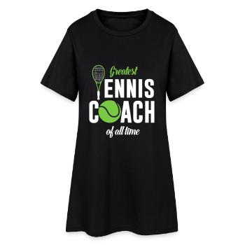 Größter Tennis-Coach aller Zeiten - Frauen T-Shirt-Kleid - Schwarz - Vorne