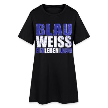 Blau Weiss ein Leben Lang - Frauen T-Shirt-Kleid - Schwarz - Vorne