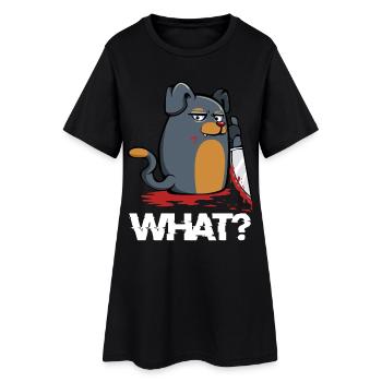 Chien Grim avec un couteau - Robe T-shirt Femme - noir - Devant