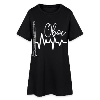 Graphique du battement de cœur du hautbois - Robe T-shirt Femme - noir - Devant