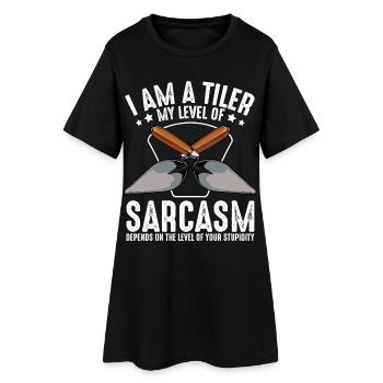 Je suis un carrelage : niveau sarcasme - Robe T-shirt Femme - noir - Devant