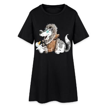 Süßer Husky - Huskys - Schlittenhund - Geschenk - Frauen T-Shirt-Kleid - Schwarz - Vorne