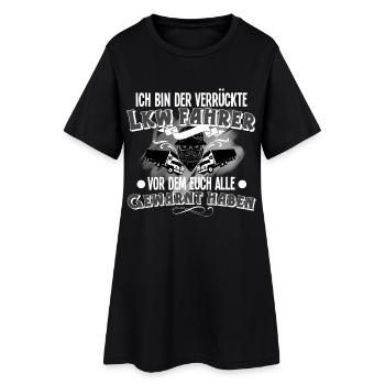 Lkw Fahrer - Frauen T-Shirt-Kleid - Schwarz - Vorne