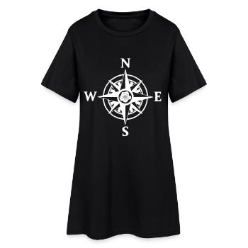 Rose des vents (blanc) - Robe T-shirt Femme - noir - Devant