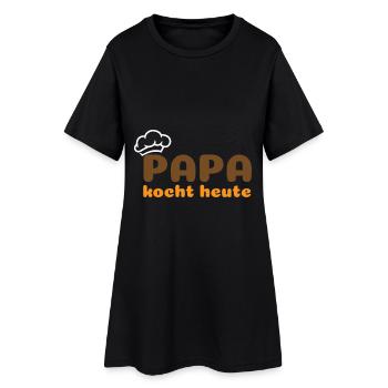 Papa kocht heute - Frauen T-Shirt-Kleid - Schwarz - Vorne