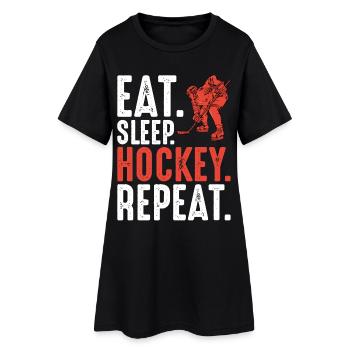 Eat Sleep Hockey Repeat - Women’s T-Shirt Dress - black - Front