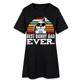 Meilleur papa lapin de tous les temps rétro - Robe T-shirt Femme - noir - Devant