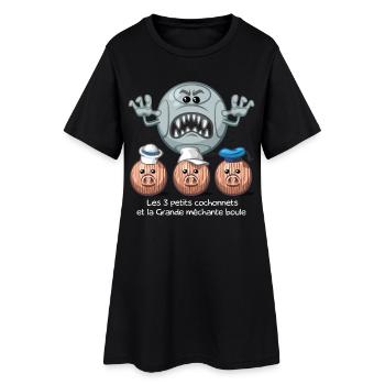 les 3 petits cochonets - Robe T-shirt Femme - noir - Devant