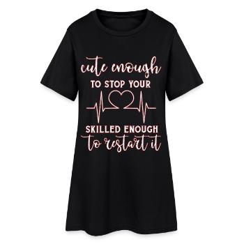médecin - Robe T-shirt Femme - noir - Devant
