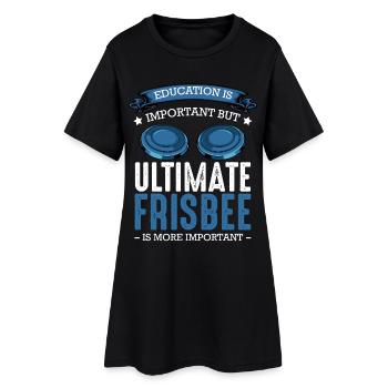 L’ultimate frisbee est plus important que l’éducation - Robe T-shirt Femme - noir - Devant
