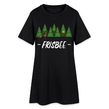 Frisbee chien de forêt dans le vert - Robe T-shirt Femme - noir - Devant