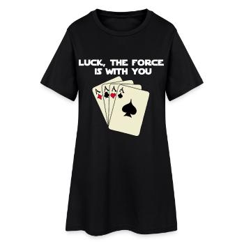 La chance est avec toi au poker ! - Robe T-shirt Femme - noir - Devant