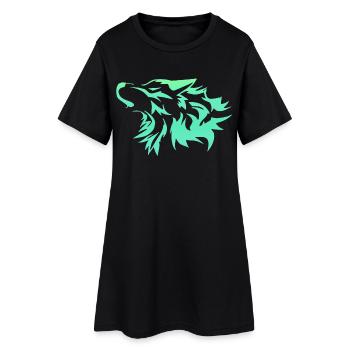 Wolf bright green - Women’s T-Shirt Dress - black - Front