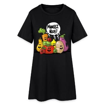 Fuits et legumes - Robe T-shirt Femme - noir - Devant