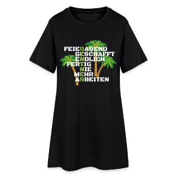 Rentner nie mehr Arbeiten - Frauen T-Shirt-Kleid - Schwarz - Vorne