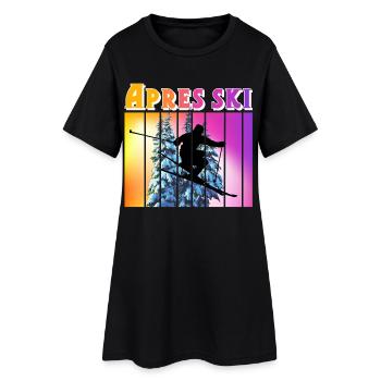 Apres ski - Robe T-shirt Femme - noir - Devant