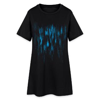 Hintergrund Abstrakt / BLAU - Frauen T-Shirt-Kleid - Schwarz - Vorne