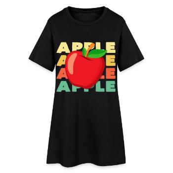 Pop Art Apple Illustration - Women’s T-Shirt Dress - black - Front