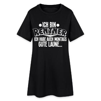 Rentner - Frauen T-Shirt-Kleid - Schwarz - Vorne