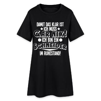 Schneider Rentner Ruhestand - Frauen T-Shirt-Kleid - Schwarz - Vorne