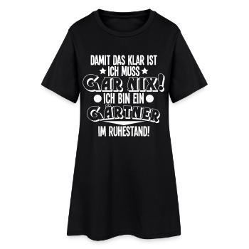 Gärtner Rentner Rente Ruhestand - Frauen T-Shirt-Kleid - Schwarz - Vorne