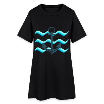 navigation à voile - Robe T-shirt Femme - noir - Devant