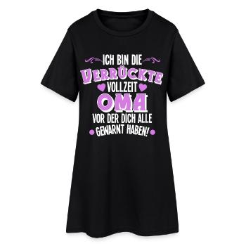 Oma - Frauen T-Shirt-Kleid - Schwarz - Vorne