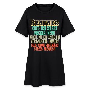 Rentner Rente - Frauen T-Shirt-Kleid - Schwarz - Vorne