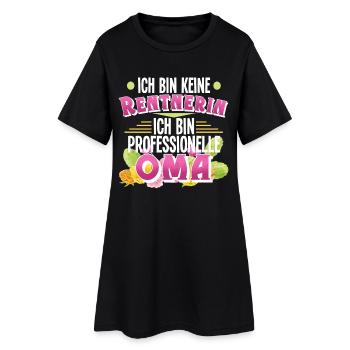 Oma Rentnerin - Frauen T-Shirt-Kleid - Schwarz - Vorne
