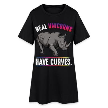Les licornes réelles ont des courbes - Robe T-shirt Femme - noir - Devant