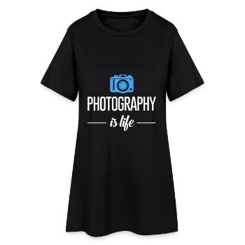 La photographie c'est la vie - photographe - prendre des photos - Robe T-shirt Femme - noir - Devant