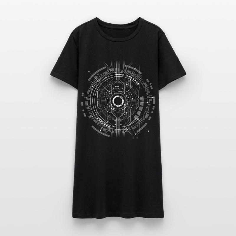 computer c-base stern space cpu nerd pc coder star Women’s T-Shirt Dress